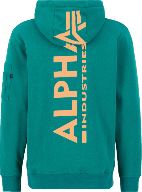 Alpha Industries Mikina Back Print Hoody force green XXL