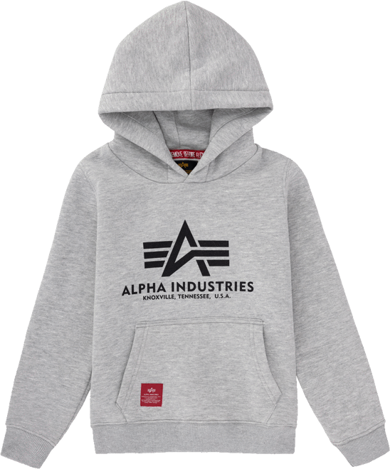 Alpha Industries Mikina dětská Basic Hoody Kids/Teens šedá melírovaná 16