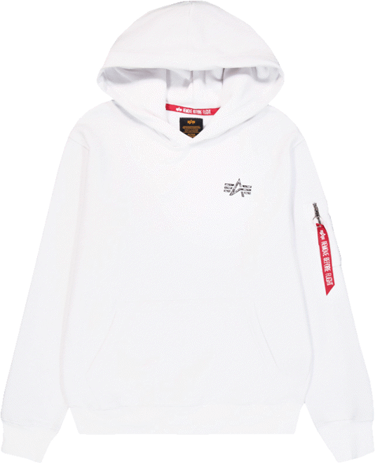 Alpha Industries Mikina Signature BP Hoody bílá XXL